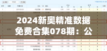 2024新奥精准数据免费合集078期：公积金评估策略及rby203.37分析